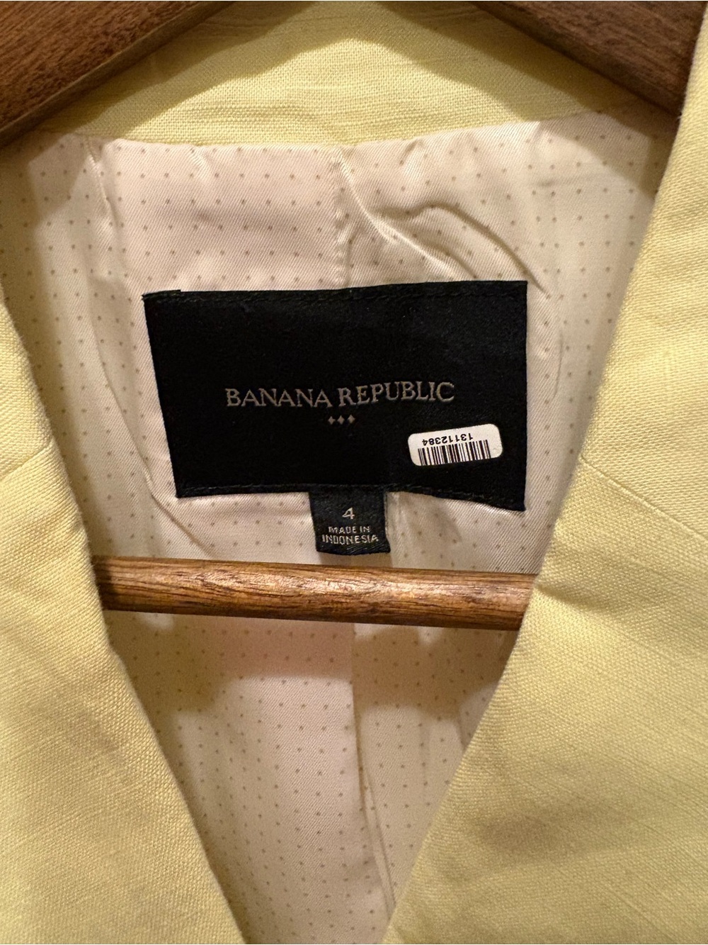 Banana Republic Pale Yellow Linen-Blend Women's Blazer - Picture 3 of 3